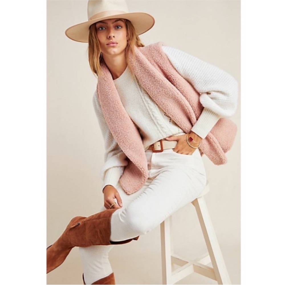 Anthro Norla Canada Rhodes Pink Sherpa Vest